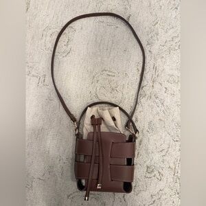 H&M Brown Crossbody Bag with Tan canvas Accents